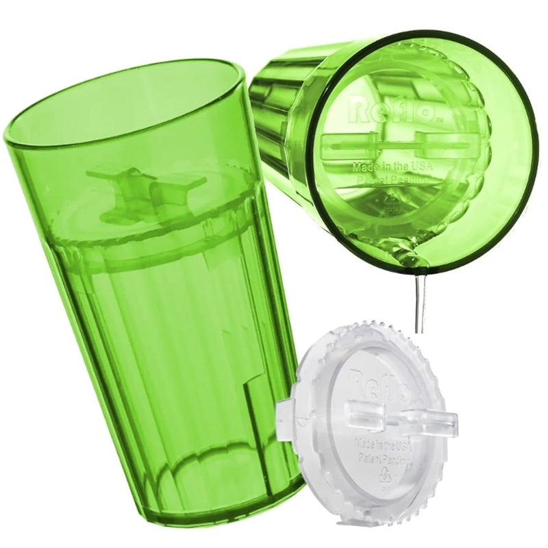 Reflo Smart Cup Bundle (Green 2-Pack) Baby-Led Weaning Montessori Cup for Toddlers Learning to Drink, Slow-Spill 360 Rim Flow-Control, BPA-Free, Made in USA, E-Guide via QR Code - Image 2